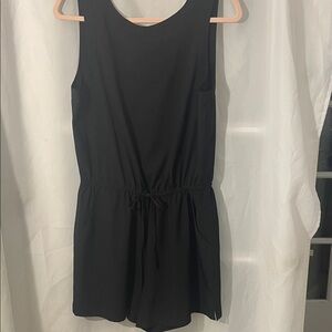Xersion Black Activewear Black one piece with V back front tie waist size M